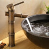 Vòi lavabo, vòi chậu nóng lạnh bằng đồng hình cây tre